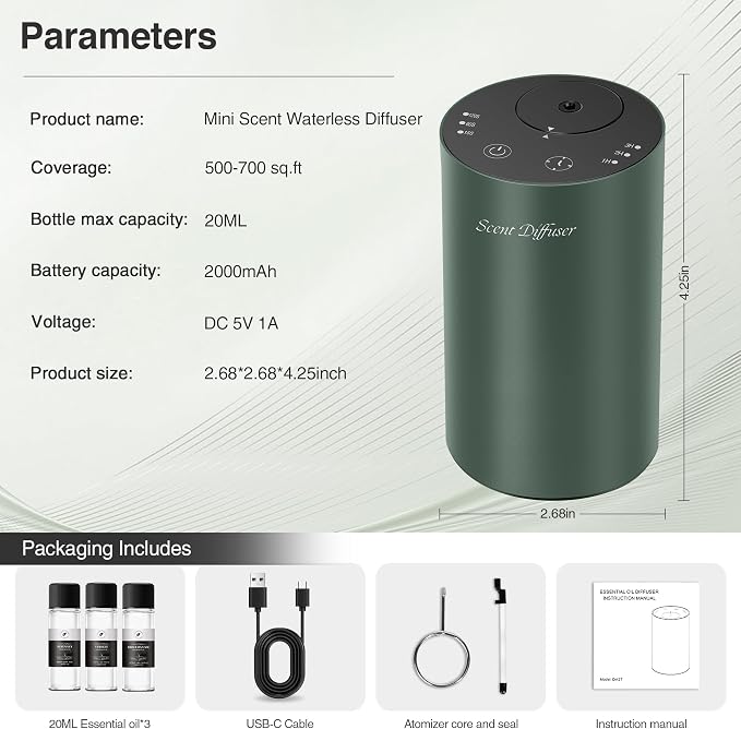 Waterless Essential Oil Diffuser Starter Kit - Image 8