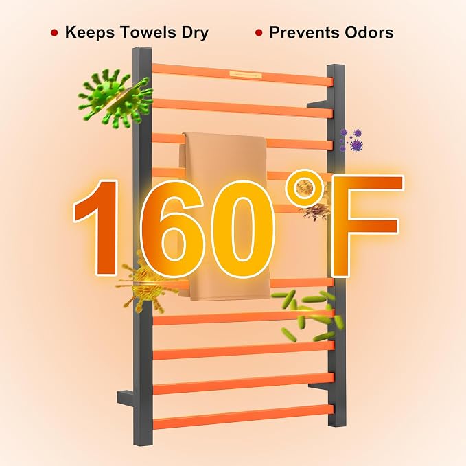 Heated Towel Racks for Bathroom, Wall Mounted Electric Towel Warmer Racks - Image 3