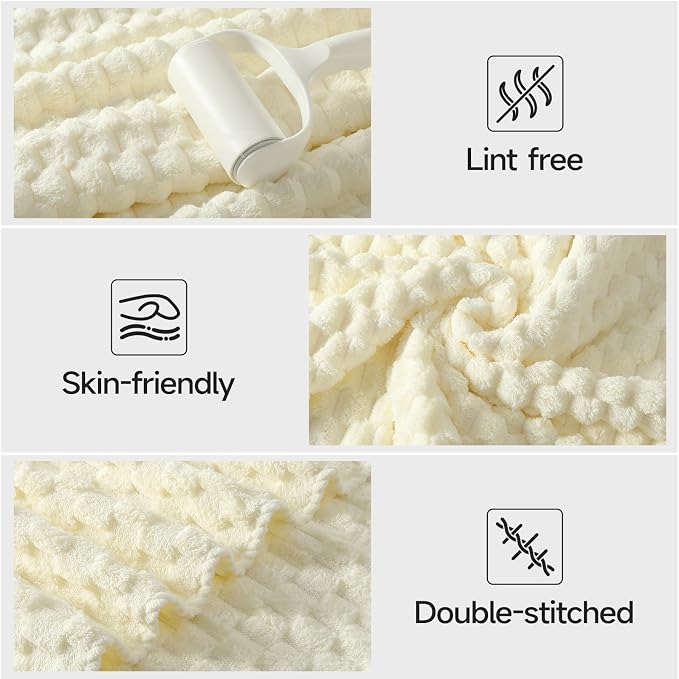 REDKISS Cream Microfiber Towels Set of 6-35x70 Inches Oversized Bath Sheets - Image 5