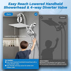 Hibbent Dual Filter All Metal 10"Rainfall Showerhead Combo, High Pressure - Image 5