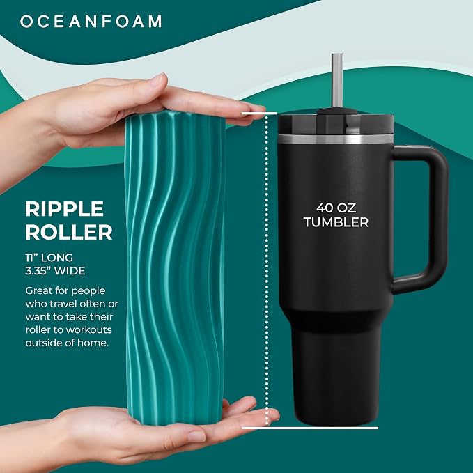 Oceanfoam Ripple Travel Foam Roller Firm Mini Foam Roller - Image 2