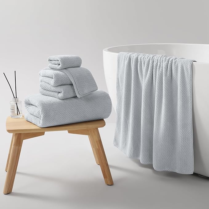 REDKISS 6 Piece Premium Towel Set, 2 Bath, 2 Hand, and 4 Wash Cloths, - Image 4