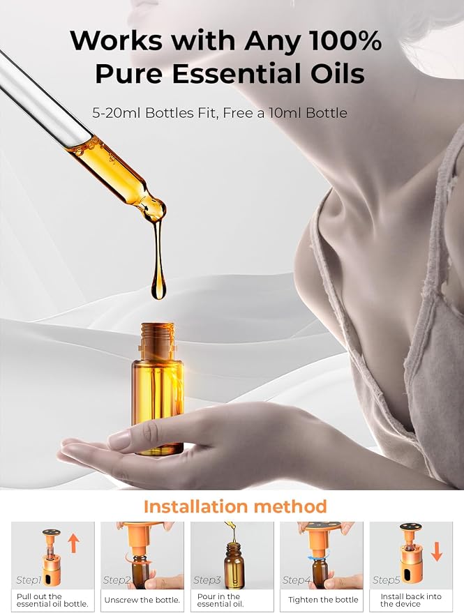 Waterless Diffuser for Essential Oil: Mini Battery Scent Diffuser for - Image 8