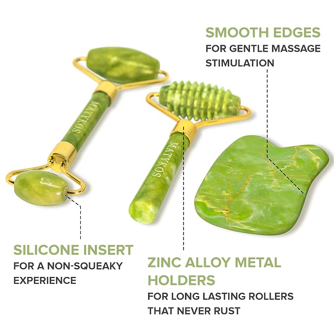 Jade Roller for Face and Gua Sha Set - Image 4