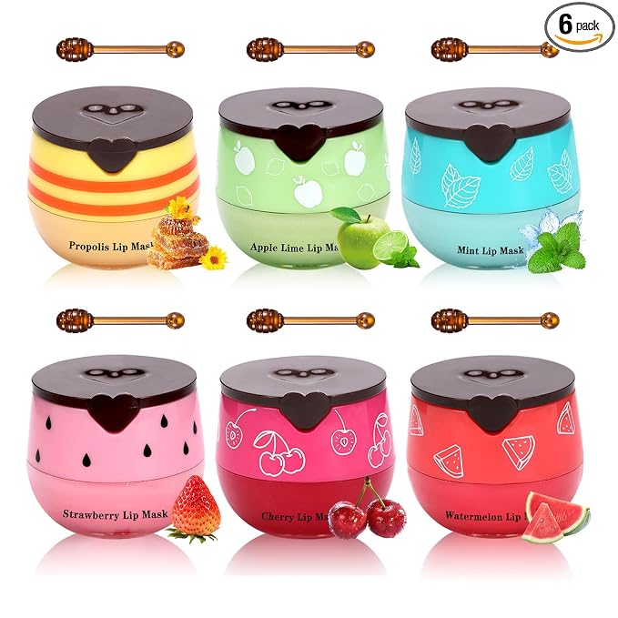 6PCS Honey Pot Lip Balm, Moisturizing Beebalm Lip Balm, Repair Bee Lip Balm by LZXLUKGIR