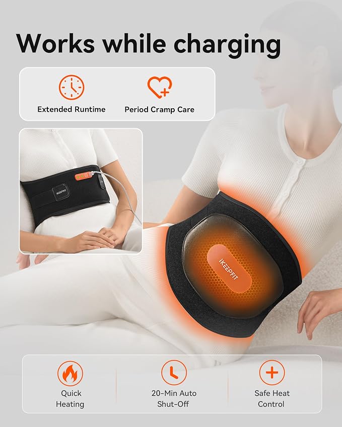 IKEEPFIT Portable Heating Pad for Back, Cordless Wearable Heat Belt - Image 9