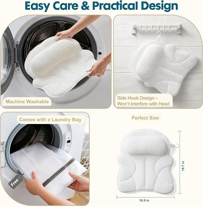 Bath Pillows for Tub – 4D Air Mesh Bathtub Pillow - Image 5