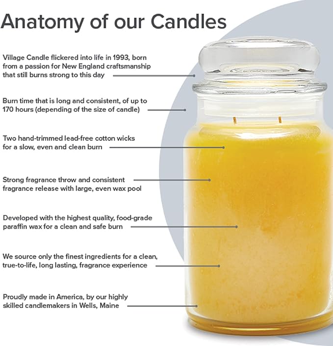Village Candle Warm Apple Pie Large Glass Apothecary Jar Scented Candle - Image 2