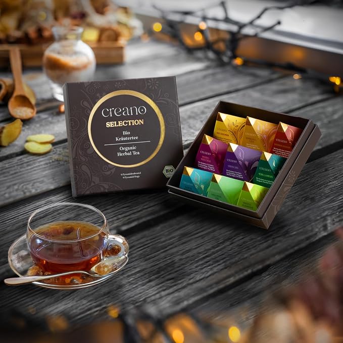 Creano Organic Herbal Tea Gift Set "Organic Herbal Tea" – 9 Pyramid Tea Bags in - Image 4