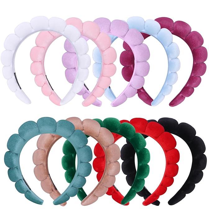 10 Pcs Velvet Cloth Spa Headbands by RAISEY