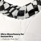 Jacquotha Black and White Checkered Cotton Bath Towels Set of 2 - Image 5