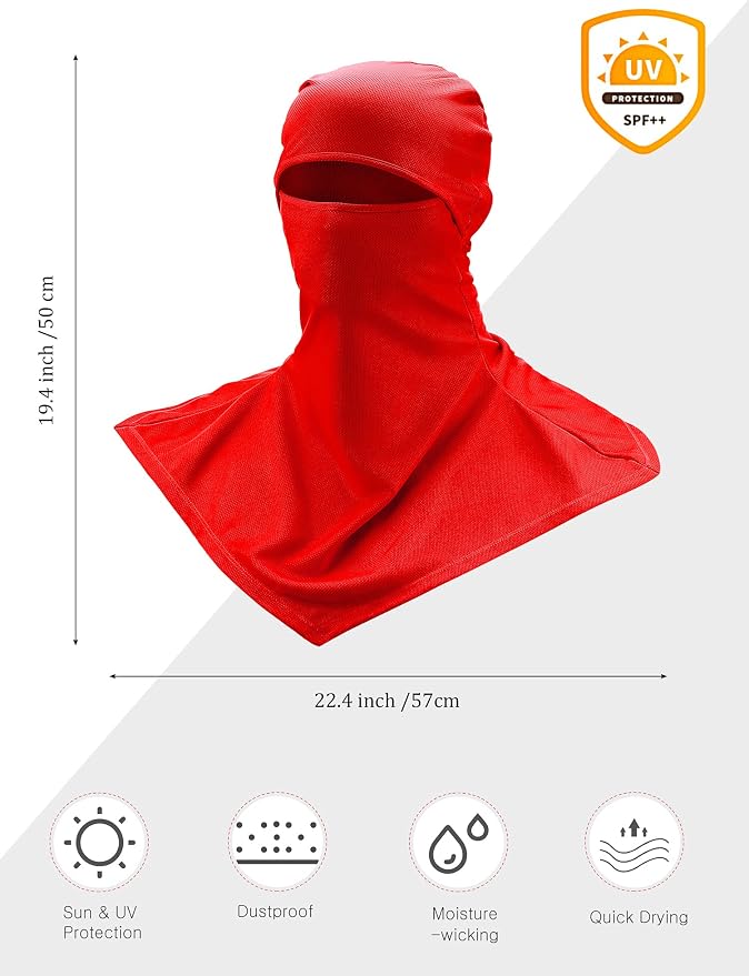 SATINIOR 3 Piece Balaclava Face Cover Sun Protection Neck Cover Summer - Image 3