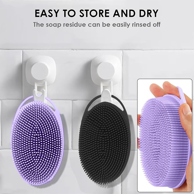 RamPula Silicone Body Scrubber, Silicone Loofah, Quick-Dry Exfoliating Body - Image 3