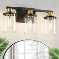 L LOHAS LED 3-Light Black and Gold Bathroom Light Fixtures, 20 Inch Modern by LLOHASLED