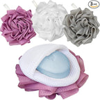 3 Pack Bath Loofah Shower with Soap Bags, Dual-Use Exfoliating Bath Sponges by Unknown
