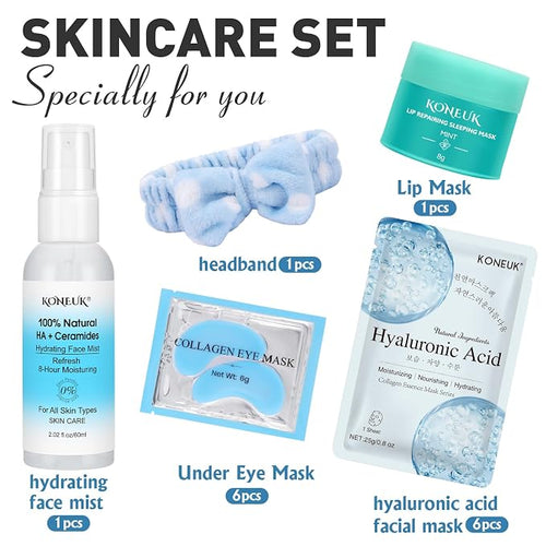 15 PACK Skincare Set with Facial Masks, Under Eye Patches, Face Mist, Lip Mask - Image 2