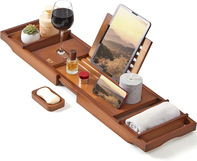 XcE Bamboo Bathtub Caddy Tray by XCE