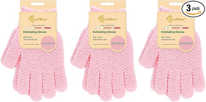 Evridwear Exfoliating Gloves for Shower, 100% Nylon Thick Soft Medium Heavy by Evridwear