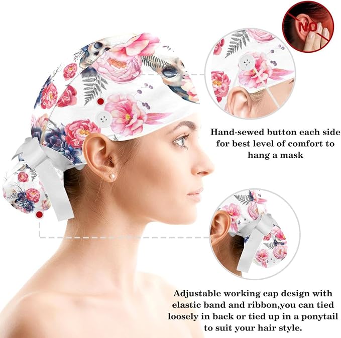 Ethnic Aztec Pattern Adjustable Scrub Cap Hat - Image 3