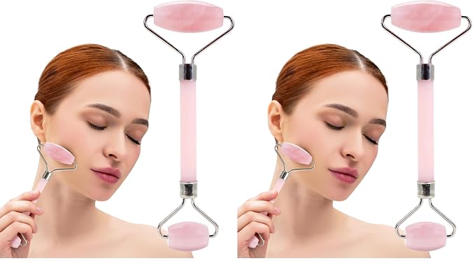 Rose Quartz Facial Roller by PlumBeauty
