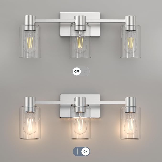 3-Light Brushed Nickel Wall Sconces - Image 6