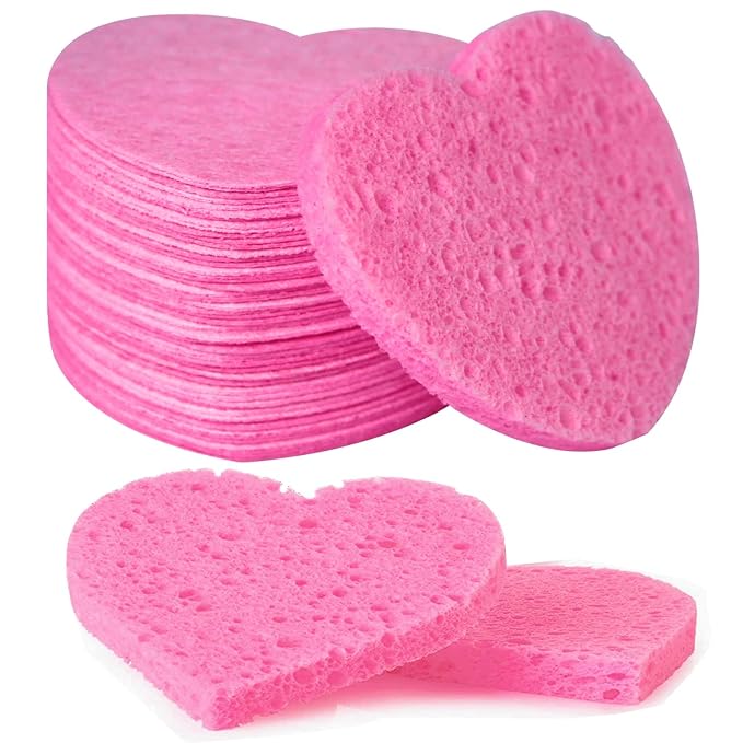 50-Count Facial Sponges Compressed, 100% Natural Cellulose Face Sponge by Mainlyrunmakeupsuppliers