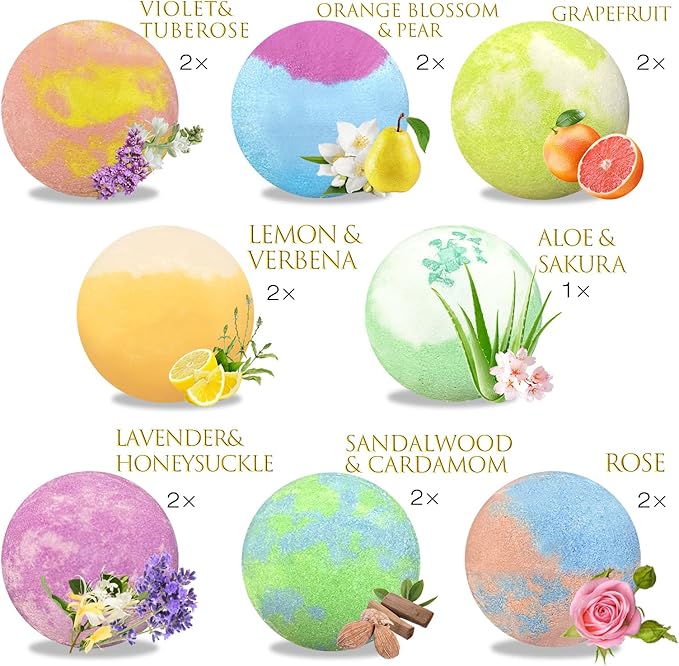 Bath Bombs for Women Gift Set, Shea & Coco Butter Dry Skin Moisturize, SPA - Image 3