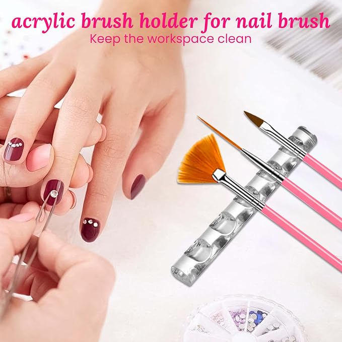 Nail Stand For Press On With Nail Art Brushes Nail Holder For Painting Practice - Image 7