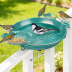 Mellbree Bird Bath Deck Mounted 12", Balcony Fence Railing Clamp Birdbath by Mellbree