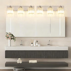 Aipsun Brushed Nickel Vanity Light Bathroom Lighting Fixtures 3 Light Crystal - Image 9