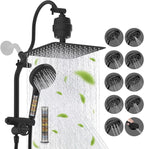 Hibbent Dual Filter All Metal 10"Rainfall Showerhead Combo, High Pressure by Hibbent