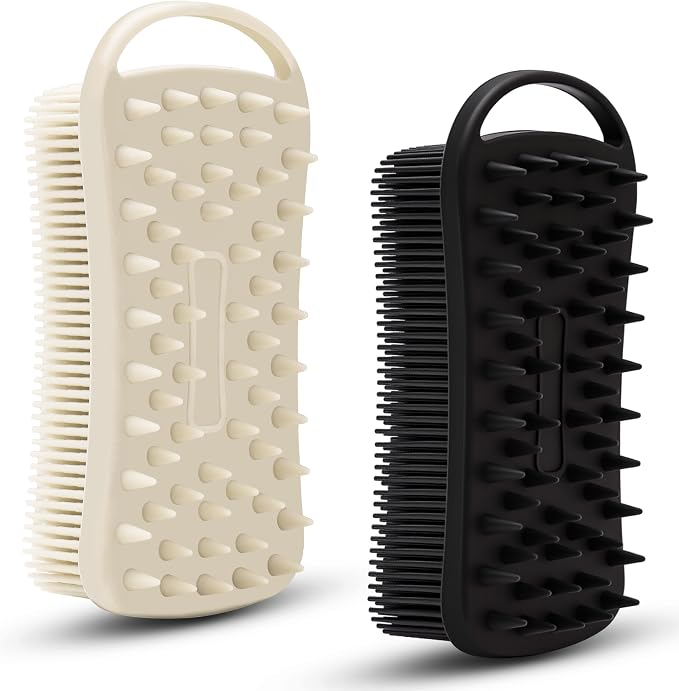 2 PC Silicone Body Scrubber, 2 in 1 Exfoliating Shower Bath Scrubber, Soft by MtBoi
