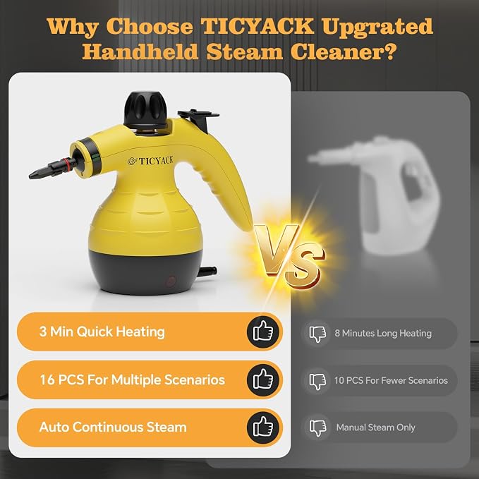 TICYACK Handheld Steam Cleaner, Steam Cleaner - Image 3