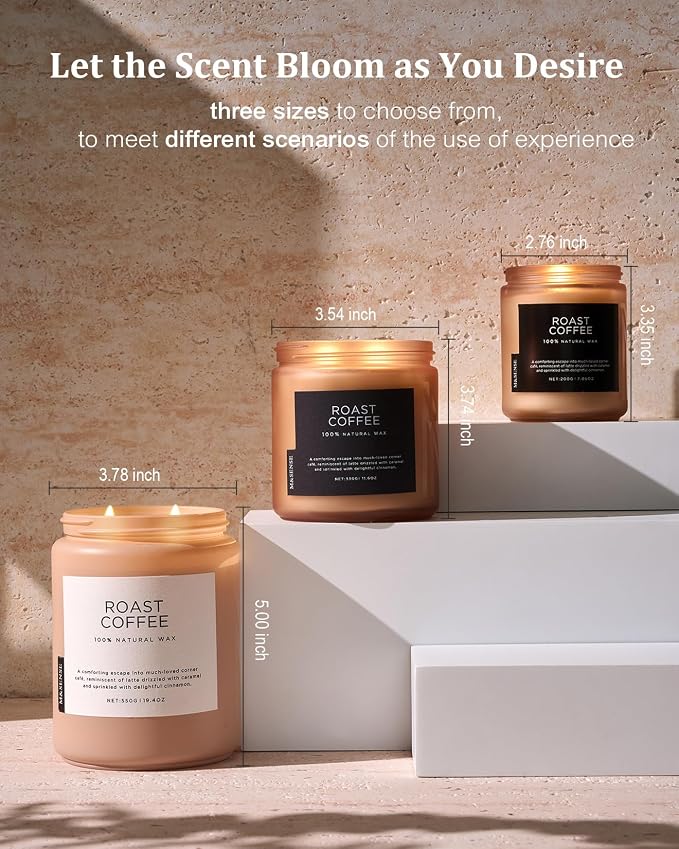 M&SENSE Coffee Scented Candles for Home, 19.4oz Soy Candles Non Toxic, 110 - Image 6