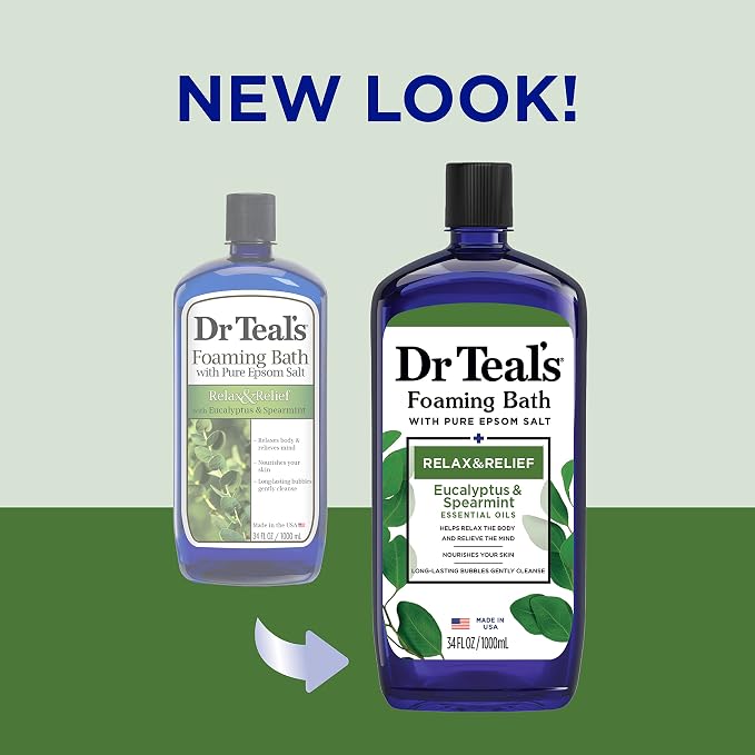Dr Teal's Foaming Bath with Pure Epsom Salt, Relax & Relief with Eucalyptus & - Image 3