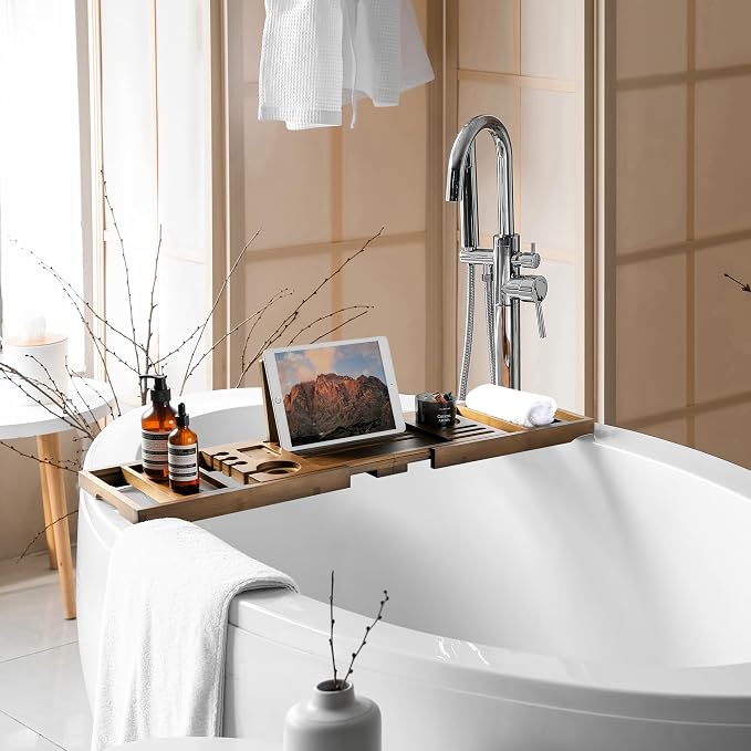 Bamboo Bathtub Tray Caddy - Image 3