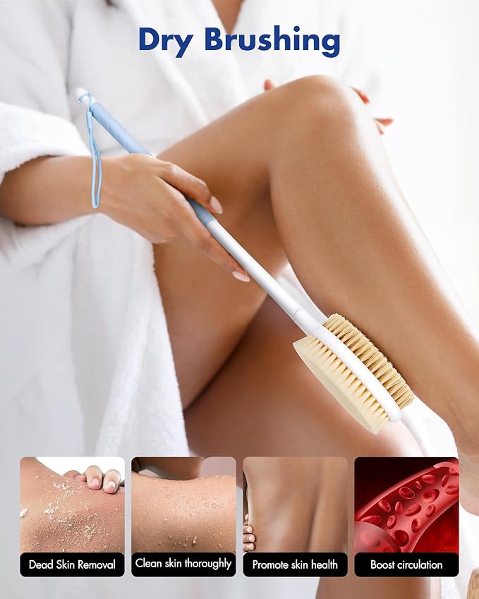 Back Scrubber Body Shower Brush: Anti Slip Long Handle Bath Brush - Image 4