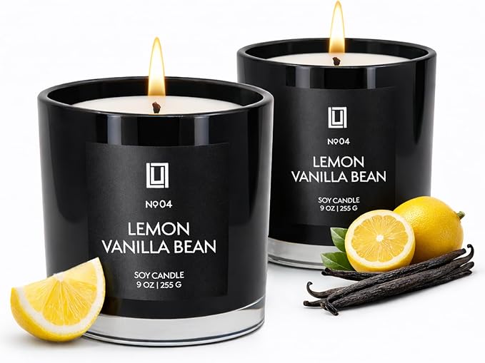Lulu Candles | Lemon & Vanilla Bean | Luxury Scented Soy Jar Candle | Hand by LULUCANDLES
