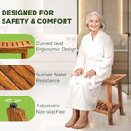 Premium 22" Teak Wood Shower Bench - Image 4
