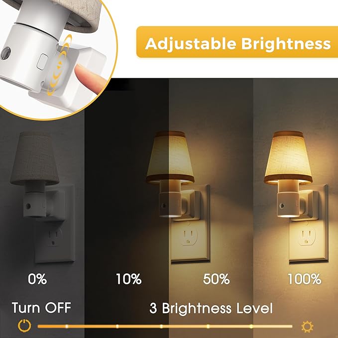 L LOHAS LED Night Lights Plug into Wall, Plug in Night Light Dimmable, Soft - Image 3