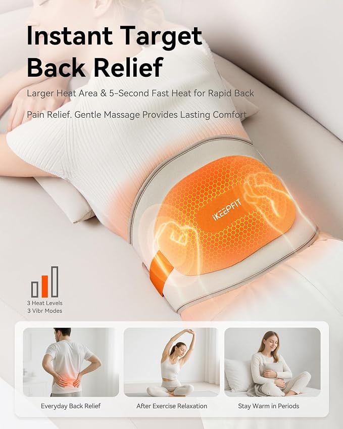 IKEEPFIT Portable Heating Pad for Back, Cordless Wearable Heat Belt - Image 5