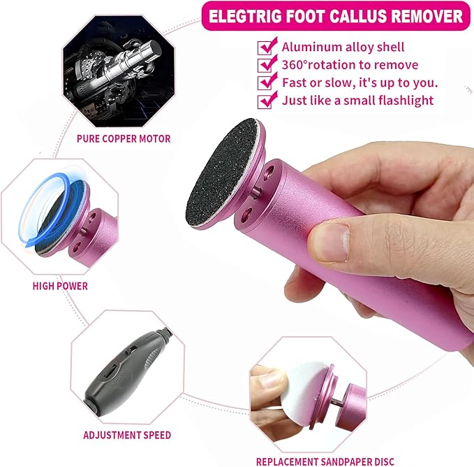 Electric Foot Callus Remover, Adjustable Foot Speed, Professional Foot Repair - Image 5