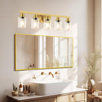 5 Light Gold Bathroom Vanity Light, Bathroom Light Fixtures - Image 6