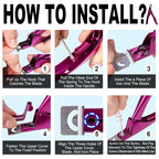 Elegant Violet Red Premium Adjustable Stainless Steel Artificial Acrylic Fake - Image 6