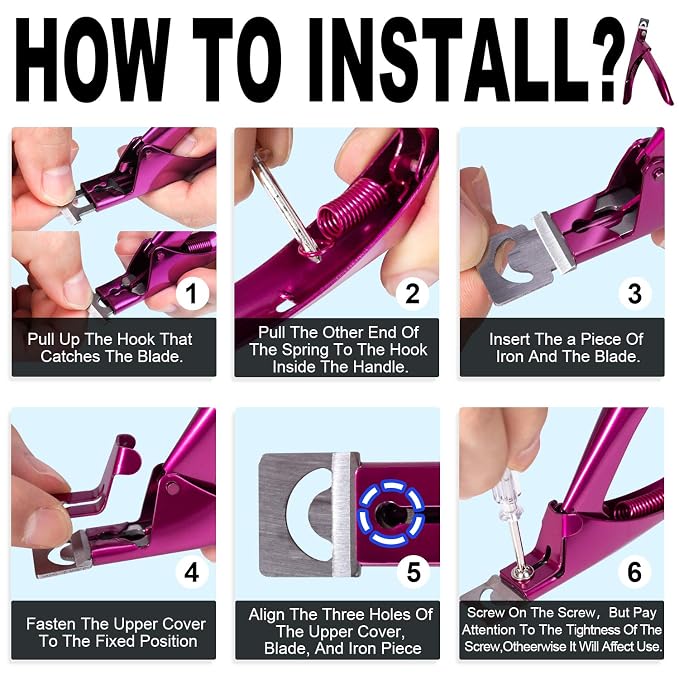 Elegant Violet Red Premium Adjustable Stainless Steel Artificial Acrylic Fake - Image 6