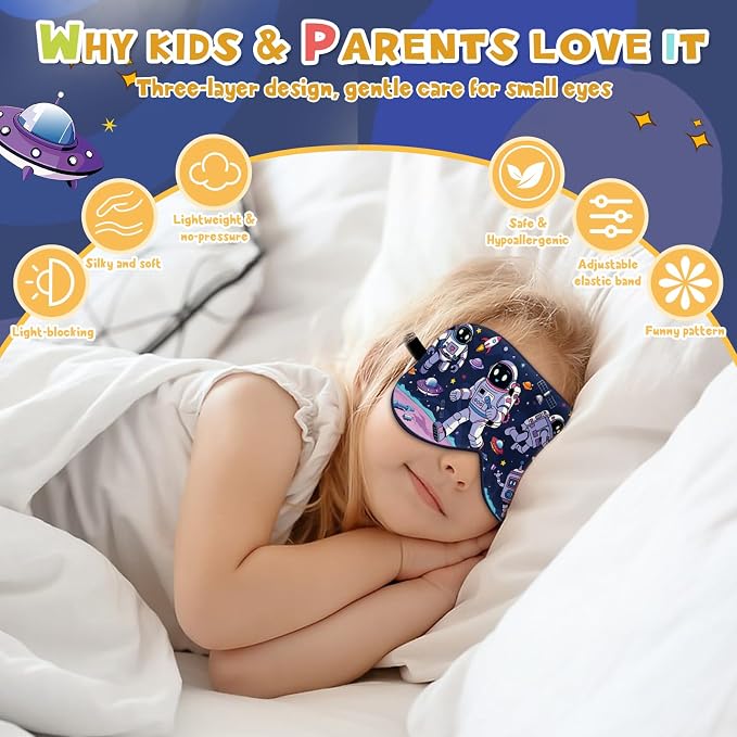 Silk Kids Sleep Mask: 100% Mulberry Silk Eye Mask, Sleeping Masks - Image 2