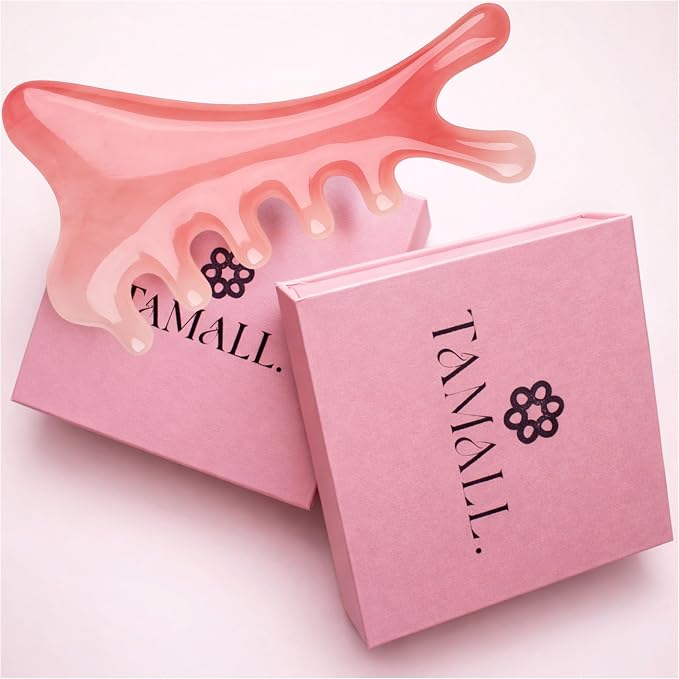 Pink Gua Sha & Massage Comb Set – Massage Tool by TAMALL