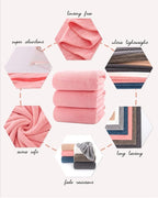 Lumimi Towel Set of 6 Very Soft Microfiber 3 Bath and 3 Hand Towels Quick Dry - Image 2