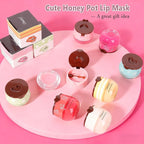 6 PCS Bee Lip Balm Honey Pot, Honey Lip Balm Bulk, Moisturising Sleep Lip Mask - Image 8