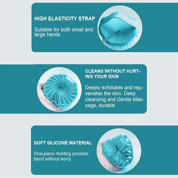 RamPula Silicone Body Scrubber, Silicone Loofah, Quick-Dry Exfoliating Body - Image 4